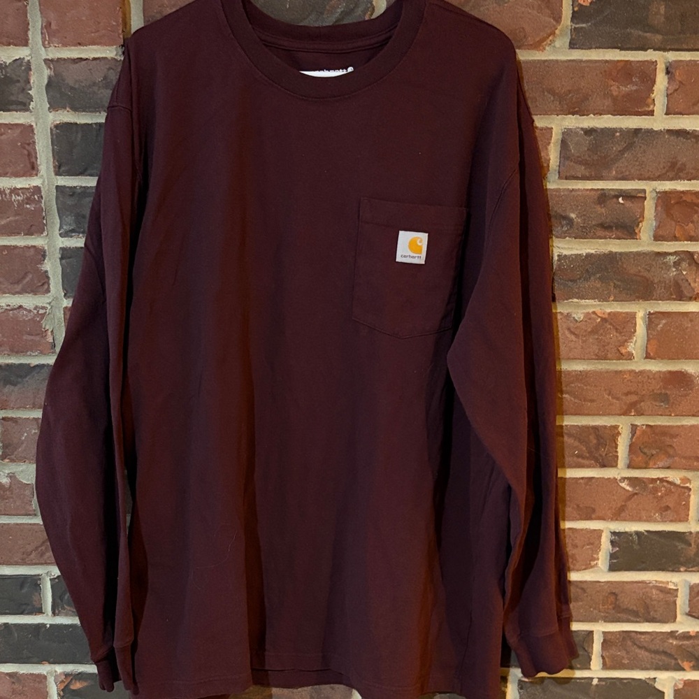 Carhartt Burgundy Long Sleeve Tee